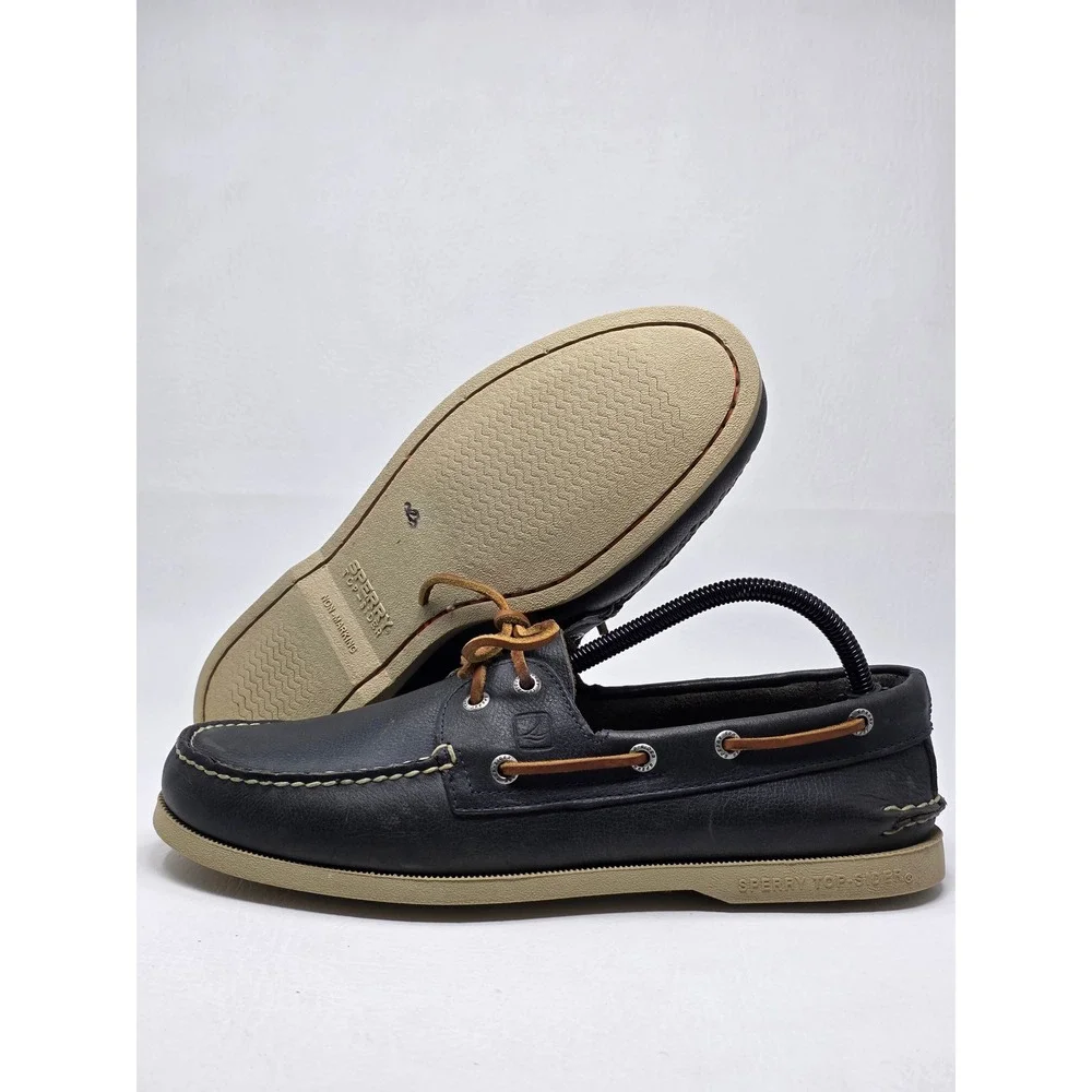 Sperry Top-Sider Mens Size 9.5M Original Boat Shoes Navy Blue Leather STS10458
